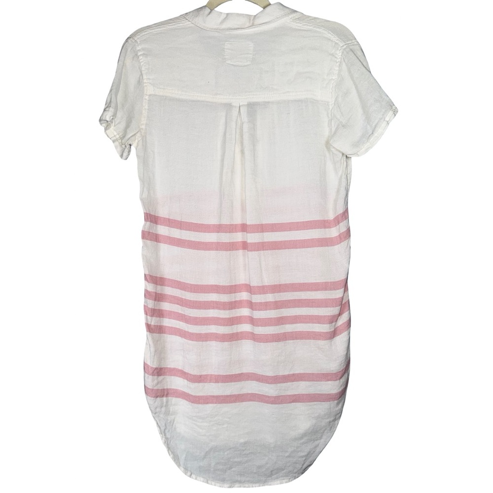 Rails White and Pink Lace-Up Blouse linen/rayon XS - Picture 2 of 6